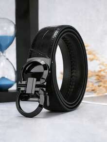 男士竹节纹压花PU皮带，采用自动扣设计。皮带扣有金色、银色和黑色三种镀层可选，皮带本身则有黑色和棕色两种颜色。这款皮带采用可调节棘轮设计，尽显奢华商务休闲风范，是父亲节和周年纪念日的理想礼物。 - 彩色 - 查看 10