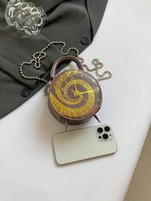 小众设计激光全息音符小圆包，少女手提斜挎链条包，甜美休闲零钱包 - 槍色 - 查看 9