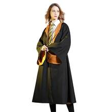 1pc Warner Bros. -Style Or House Robe: Black Long Robe With Red Collar, Embroidered Dragon Head Emblem, Realistic School Uniform Design, Combining Fashionable And Magical Campus Vibe, Suitable For Cosplay, Collection, And Themed Parties, Comfortable And Well-Fitted. - Multicolor - View 2
