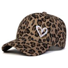 1pc Women's Heart Embroidery Leopard Print Baseball Cap, Street Fashion Hat, Outdoor Sun Protection Casual Cap For Spring Autumn Travel Beach,Summer - Multicolor - View 6