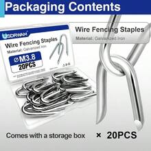 Wire Fencing U Nails, Galvanized Steel, Heavy Duty Fence Fasteners Wire Mesh And Woven Fence Installation (20 Pack) - A - View 3