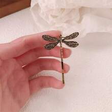 4PCS Alloy Dragonfly Hair Clips Antique Gold Retro Hairpin Girls Sweet Bangs Clip Summer Simple Styling Hair Accessories - Gold - View 6
