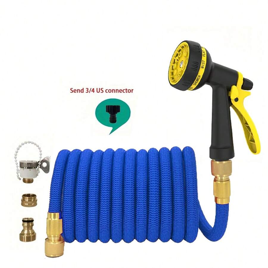 NEW Garden Water Hose Expandable Rubber Magic Hose Multifunctional Water Gun Set For Garden Farm Irrigation And Cleaning Tools - A - View 1
