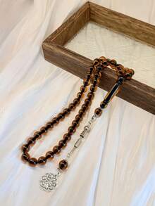 1pc Black Acrylic Bead Tasbih/Rosary Beads, 45 Beads Options, Suitable For Men's Daily Wear & Prayer Use - Multicolor - View 5