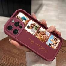 1个可定制黑白TPU防震保护手机壳，兼容苹果17/16/15/14/13/12/11 Plus Pro Max Pro、三星Galaxy S25、Galaxy S24 Plus、Galaxy S23 FE、Galaxy S22 Ultra系列，适合作为母亲节、父亲节、生日礼物或节日纪念礼物送给家人/朋友/女友/情侣，国际版，非国内版。 - 酒紅色 - 查看 2