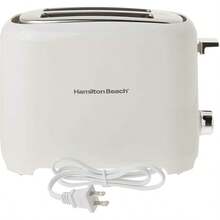 tostadora de pan Hamilton Beach, capacidad de 2 rebanadas, color blanco, ajuste con 7 niveles de temperatura. modelo 22218, ranuras extra grande - Tipo de Enchufe A USA (110-127V) - Ver 4