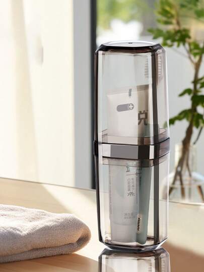 1/2pcs Multi-Color Travel Toothbrush Storage Box, Rinse Cup, Covered Portable Toothbrush Case, Travel Essentials, Toothpaste & Toothbrush Holder Cup, Portable Toothbrush Case With Rinse Cup, Suitable For Bathroom And Travel, Toothbrush & Toothpaste Storage Box, Portable Travel Rinse Cup, Rinse Cup, Portable Storage Box, Rinse Cup Toothpaste Holder, Portable Oral Care Set