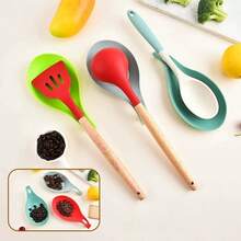 1pc/2pcs PP Spoon Rest, Soup Spoon Holder, Heat Insulation Mat, Kitchen Tool - Multicolor - View 3