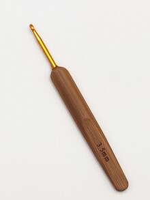 8pcs Carbonized Bamboo Handle Crochet Hooks, Aluminum Oxide Heads Knitting Tools, Handmade Crochet Needles 2.5mm, 3.0mm, 3.5mm, 4.0mm, 4.5mm, 5.0mm, 5.5mm, 6.0mm - Carbonized Gold-headed Crochet Hook - View 7