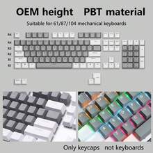 Keycaps Profil OEM Bahan PBT, Warna Campuran Abu-abu Merah Hitam Putih, Cocok untuk Sebagian Besar Keyboard Mekanik dengan Spacebar & Cross Switch 6.25U (Cherry MX Switch), Kompatibel dengan Keyboard Mekanik 61/87/104 Tombol - View 14