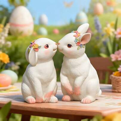 1 Set de molde de silicona con forma de conejos besándose para velas perfumadas, decoración del hogar, manualidades de pareja