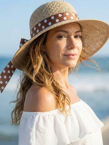1pc, Ladies' Summer Straw Hat, Sunscreen Hat, Bucket Hat, Bohemian Style Hat, Suitable For Travel And Wearing - A - View 4