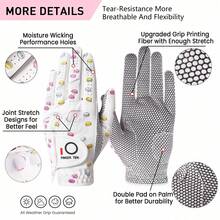 FINGER TEN 1pc Women's Right Hand Golf Glove, Anti-Slip Design, Comfortable Silicone Palm, Enhances Swing Stability, Fashionable Pattern, Size S/M/L Available - Macaron - View 4