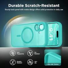 GolbinBox Magnetic For IPhone 16 Case With Camera Control Capture ButtonCompatible With MagSafe [Full Camera Protection][2X Screen Protectors] Matte Translucent Phone Cover For 16 6.1" Dark Teal - Dark Teal - View 4