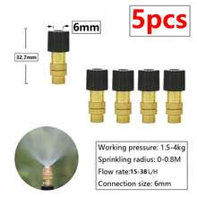 de riego por atomización para invernadero de jardín, Kit de rociador de plástico y latón ajustable de 5/6/vías, humidificación, refrigeración, desempolvado 8MN8 - E - Ver 7