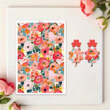 Floral Pattern Clay Transfer Paper For Polymer Bohemian Leaves Clay Transfer Retro Water Transfer Sheets Jewelry Making Earrings DIY Polymer Enamel Pottery Enamel Tools Art - 1Pc - View 30