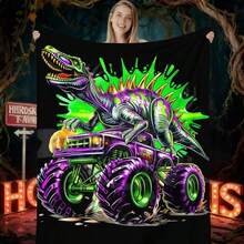 1PC 3D Monster Jam Monster Truck Cartoon Blanket, Edgy Gift For Motorsports Fans, Themed Man Cave Decor, Retro Sci-Fi Party Accent & Race Day Souvenir,Soft Throw Blanket For Home Bedroom Bed Sofa Picnic Travel Office Cover Blanket, Multiple Sizes 50x60 To 60x80 Inches - Nhiều màu 21 - Xem 6