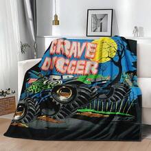 1PC 3D Monster Jam Monster Truck Cartoon Blanket, Edgy Gift For Motorsports Fans, Themed Man Cave Decor, Retro Sci-Fi Party Accent & Race Day Souvenir,Soft Throw Blanket For Home Bedroom Bed Sofa Picnic Travel Office Cover Blanket, Multiple Sizes 50x60 To 60x80 Inches - Nhiều màu 28 - Xem 4