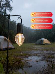 Lampu LED Filamen Tungsten, Lampu Kemah Retro, Lampu Suasana Kemah Isi Ulang USB, Lampu Tenda, Lampu Darurat Luar Ruangan - Satu ukuran - View 11