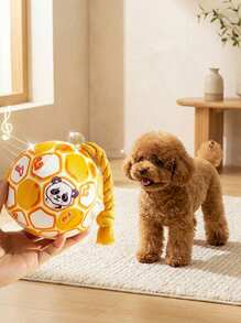 PETSIN Cartoon Pattern Dog Toy Ball With Rope, Squeaky, Durable, Interactive, Suitable For Training And Entertaining Small To Medium Dogs - Multicolor - View 3