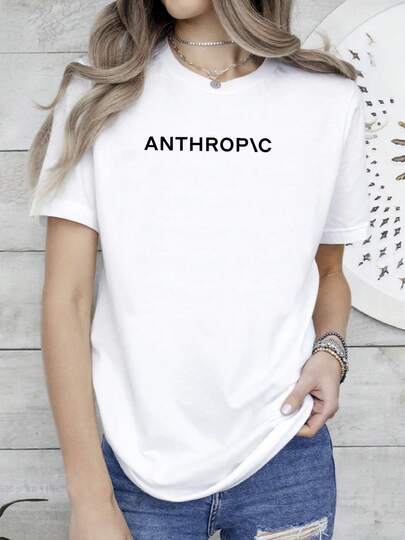 Women T-Shirt Print Anthropic AI T Shirt Cool Minimal Artificial Intelligence Tech Graphic Tee