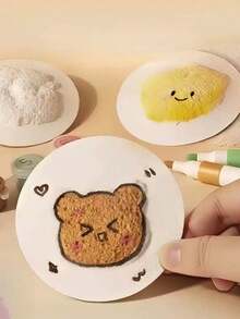 20件套木浆海绵绘画套装，3D圆形水溶性压缩木浆海绵，泡沫纹理纸，DIY手工玩具（10块木浆海绵，5个滴管，5支画笔） - 套裝 - 查看 4