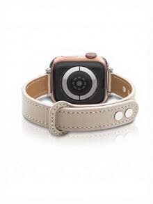 1条女士时尚真皮表带，兼容 38mm 40mm 41mm 42mm 44mm 45mm 46mm 49mm，星光色、黑色、白色、黑棕色、深棕色、浅棕色可选，兼容 Series Ultra 3/2/1 11 10 9 8 7 SE3 6 5 4 3 2 1，时尚智能表带，兼容表带 - 38/40/41/42mm(S10/S11) - 查看 4