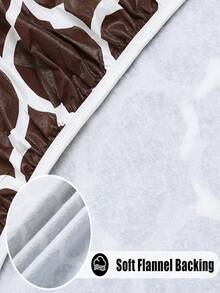 Nappe ronde de 36"-45" en vinyle, nappe élastique 100% imperméable, nappe en plastique lavable avec doublure en feutre, convient pour le pique-nique, le camping, l'extérieur - Couleur café marocain - Multicolore - Voir 11