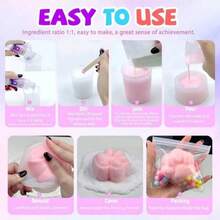 DIY Glow-In-The-Dark Giant Cat Paw Taba Squishy Making Kit ,Soft And Slow Back,Sticky Stress Relief Toy, Creative Gift Set For Girls, Perfect Birthday Gifts For Kids,Ideal Holiday Gifts,Fun Cute Gift,Birthday Gifts,Easter Gifts,Halloween Gifts,Christmas Gifts,Kids Games,Kids Toys,Boy Games, Girl Games,Children's Games. - Pink - View 4