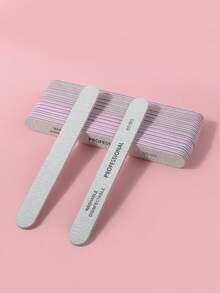 5/10pcs 80/80 Grit Straight Nail File, Professional Nail Care - Multicolor - View 2