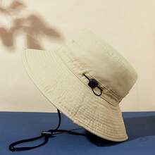 Unisex Hat For Adults, Sun Hat For Women And Men, Bucket Hat With Chin Strap, Packable Hat For Summer Outdoor Activities - 卡其色 - 查看 1