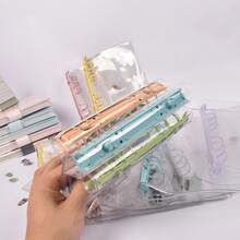 A6透明活页封面，贴纸簿，海报，3D贴纸收纳盒，6孔PVC笔记本套，DIY日记本 - 彩色 - 查看 3