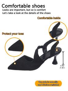Mẫu sandal cao gót nữ Xuân/Hè 2026 là một đôi giày thời trang với thiết kế mũi nhọn, phần gót thấp ôm sát chân. Quai sau co giãn thoải mái, không gây khó chịu cho bàn chân, tạo nên vẻ ngoài đa năng và tinh tế. Phù hợp cho những buổi hẹn hò hàng ngày, các bữa tiệc, đám cưới, và là một món đồ thời trang không thể thiếu trong bộ sưu tập giày dép của mỗi phụ nữ. - màu đen - Xem 7