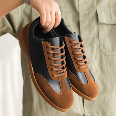 Giày nam casual mới, phối màu nâu đen, kiểu dáng tối giản, thanh lịch, thoải mái, phù hợp cho cả đi làm và đi chơi, công sở, thích hợp cho các dịp lễ, làm quà tặng hoặc hẹn hò.