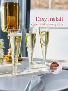 10/20 piezas Vasos de champán transparentes reutilizables, Vasos de plástico para cócteles de 4.5 onzas, Adecuados para fiestas, bodas y grandes celebraciones - Ver 3