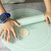 1 Set High-Quality Rolling Pin And Non-Stick Silicone Baking Mat - Essential Baking Tools For Home Kitchen, Wooden Handle, Easy-Clean Silicone Mat For Hassle-Free Cooking Adventures, Includes Rolling Pin - View 9