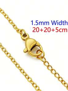 1pc Minimalist 18K Gold Plated Stainless Steel Delicate Chain, Suitable For Women To Layer With Other Pendants - Yellow Gold - View 3