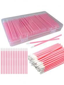 50/200支装一次性唇刷，柔软无绒唇彩涂抹器，化妆工具（粉色） - 彩色 - 查看 13