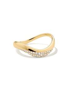 优雅独特的925纯银时尚简约波浪纹锆石戒指，适合女性日常佩戴，是表达爱意的理想礼物。 - chic zircon rings - 查看 2