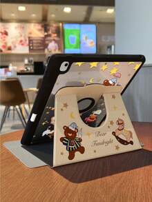 Cartoon Star Bear Pattern Rotating Acrylic Tablet Protective Case, Suitable For 10th/11th Gen And 11-Inch Pro (2021), Supports Auto Wake/Sleep Function, Essential For Office/Study/Entertainment, Non-Magnetic Protective Case. - Multicolor - View 6