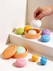 1个慢回弹软面包球，逼真迷你食物造型减压玩具，可拉伸感官解压玩具，办公室居家缓解焦虑，完美礼物 - 查看 11