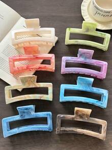 1个/8个装大号方形镂空发爪，12.7厘米大理石纹设计，时尚百搭发爪，适合女士发型及日常休闲佩戴 - 彩色 - 查看 7