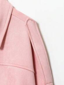 DEEKA Spring & Autumn New Casual Versatile Suede-Like Bomber Jacket For Women - Pink 1 - View 4