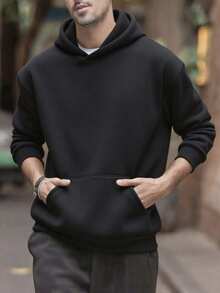 Disney Men's Casual Hoodie, Lightning McQueen 95 Flame Print, Bold Racing Design, Relaxed Fit, Ideal For Racing Fans & Dynamic Daily Style - màu đen - Xem 3