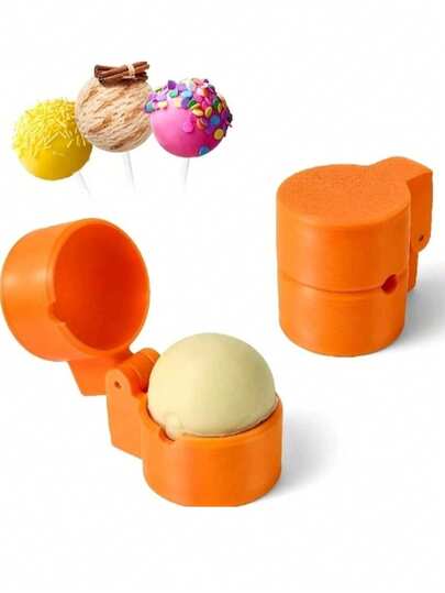 1 pieza Juego de moldes redondos para cake pops, cortador y empujador de esferas y círculos impresos en 3D, accesorios para herramientas de hornear en casa, fiestas de cumpleaños, postres de boda