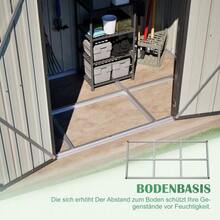 8x4ft Metal Garden Shed With Sturdy Metal Foundations, Weatherproof, Ideal For Garden And Patio, Spacious Brown Garden Shed – Foundation Frame Included (Base Plate Required) - A - View 3