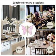 8PCS Flower Butterfly Napkin Ring Holder For Easter Wedding Party Family Gathering Napkin Cloth Ornament Decoration,C - A - View 2