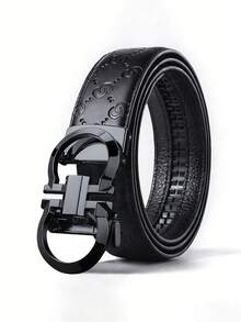 这款男士压纹PU皮革腰带采用自动扣设计，金属扣有金色、银色和黑色三种镀层可选。它采用可调节棘轮机制，风格奢华商务休闲，是父亲节、生日和周年纪念日的完美礼物。 - 彩色 - 查看 6