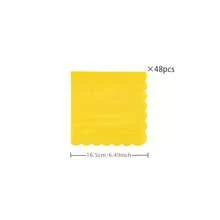 Yellow Flower Petal Disposable Tableware Set, Including 7/9 Inch Paper Plates, Paper Cups, Paper Napkins, Suitable For Birthday Party, Holiday Party, Picnic, Celebration, Wedding Tea Party, Graduation Ceremony Disposable Party Supplies - Yellow - View 7