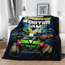 1PC 3D Monster Jam Monster Truck Cartoon Blanket, Edgy Gift For Motorsports Fans, Themed Man Cave Decor, Retro Sci-Fi Party Accent & Race Day Souvenir,Soft Throw Blanket For Home Bedroom Bed Sofa Picnic Travel Office Cover Blanket, Multiple Sizes 50x60 To 60x80 Inches - Nhiều màu 7 - Xem 2